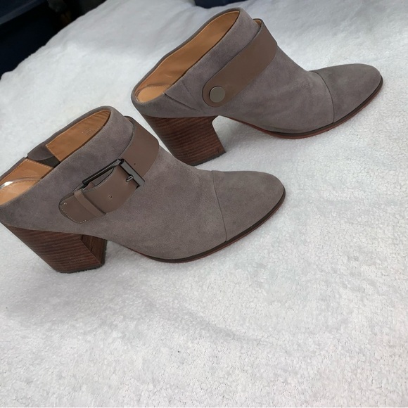 Linea Paolo GUC Gray Suede Leather Block Heel Clog size 8.5 - Picture 5 of 13